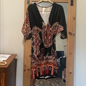 Bohemian Black and Red Paisley Dress